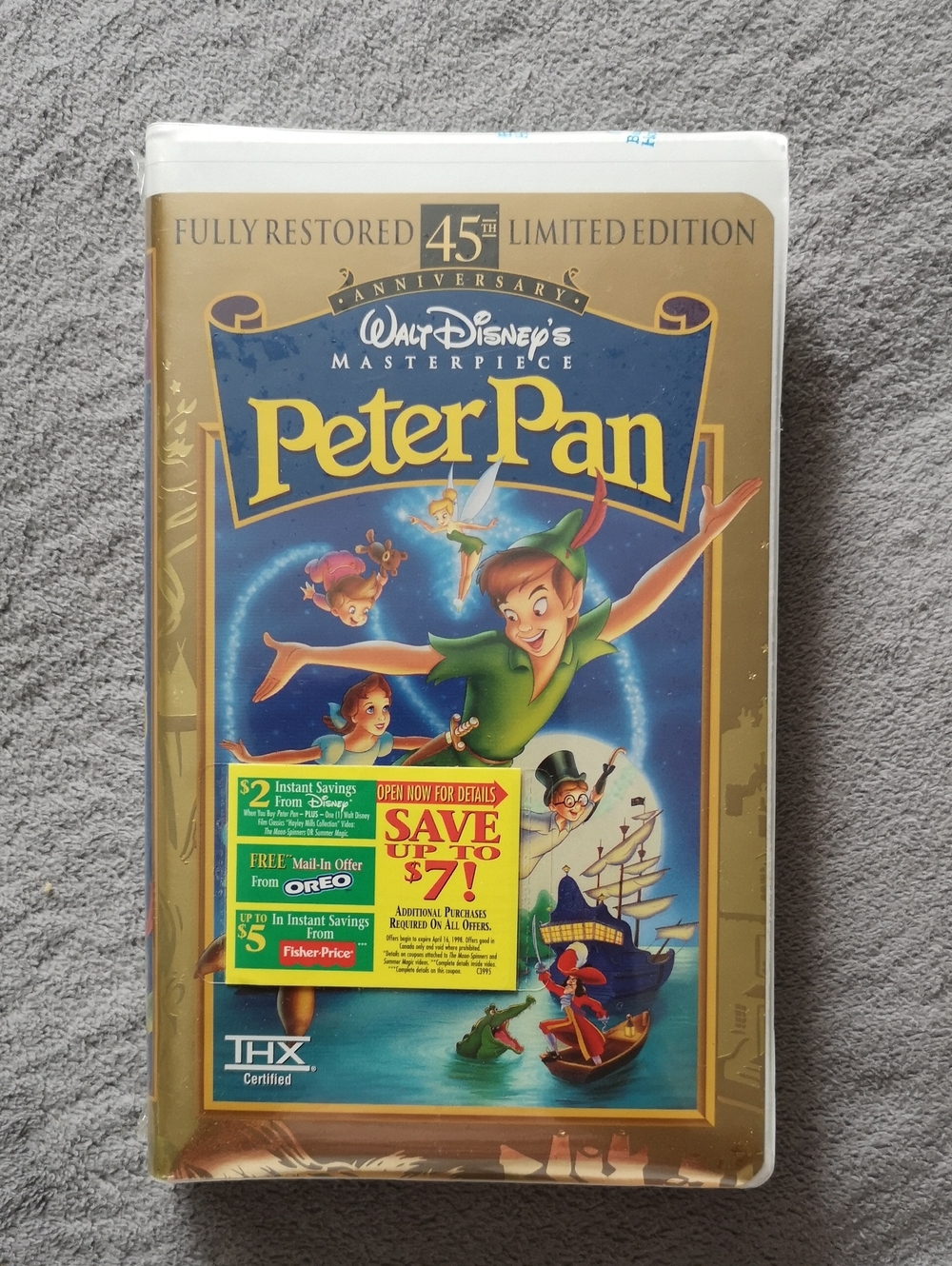 Brand New Sealed Walt Disney's Masterpiece Peter Pan VHS 45th Limited Edition